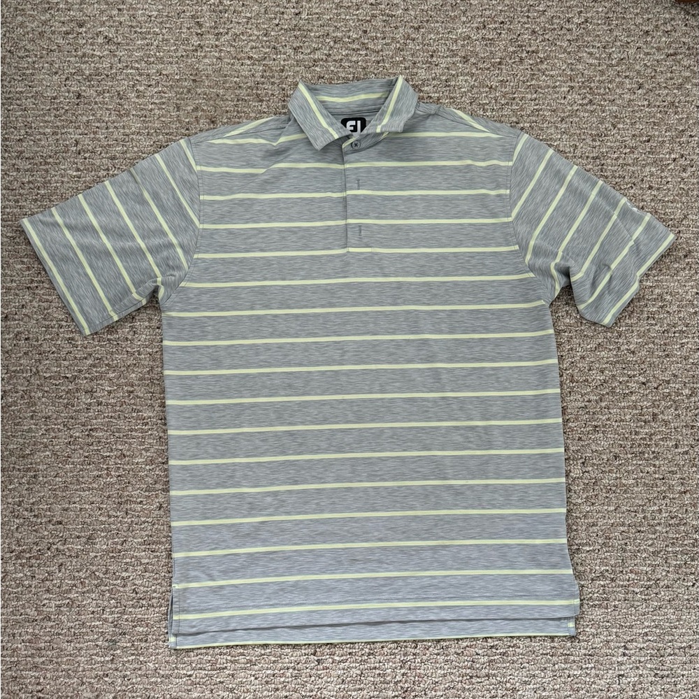 FootJoy Men's Gray Striped Polo Shirt